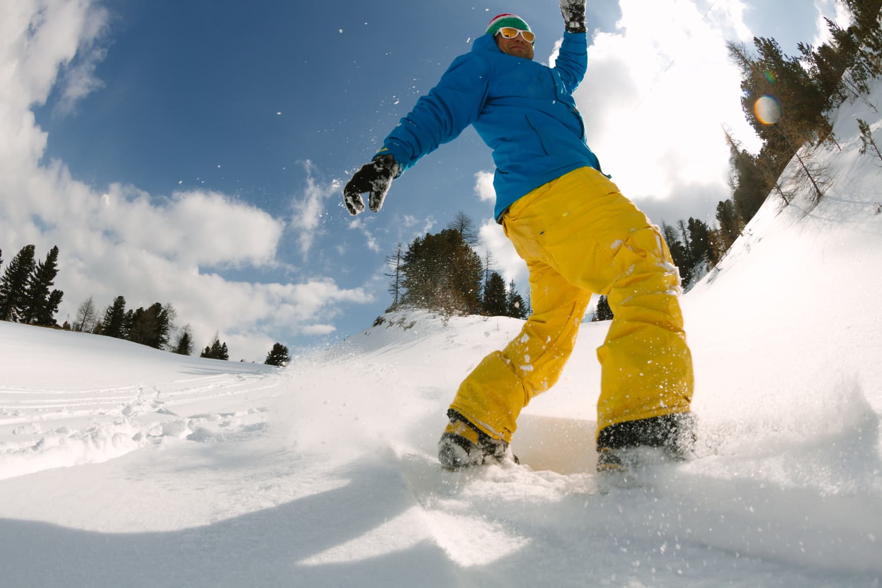 A person snowboarding
